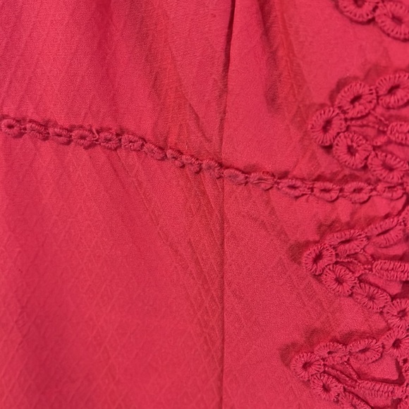 Boden Dress, Coral Pink Sheath with Eyelet Crocheted Detail, Size 10L - Picture 5 of 8